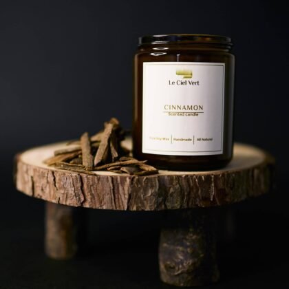 Cinnamon Natural Soy Wax Candle – 200g by Le Ciel Vert, hand-poured in Lebanon