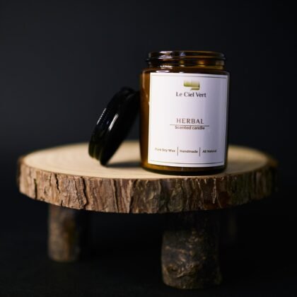 Herbal Natural Soy Wax Candle – 200g by Le Ciel Vert, hand-poured in Lebanon