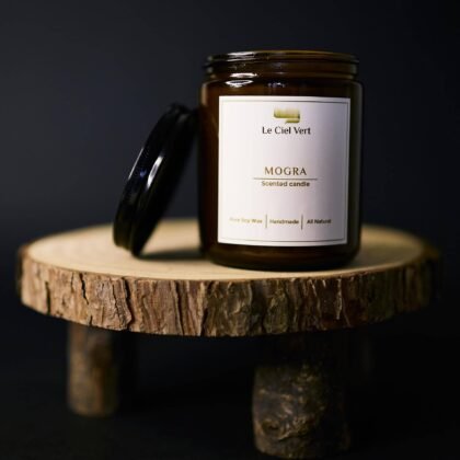 Mogra Natural Soy Wax Candle 200g by Le Ciel Vert – natural floral soy candle in glass jar