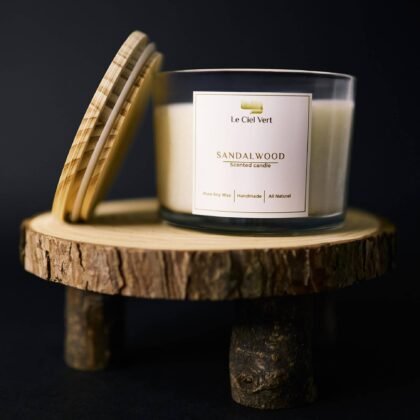 Sandalwood Natural Soy Wax Candle - 350g | Le Ciel Vert